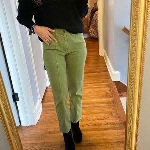 Mother the Springy Ankle Jeans, Green Loren Frost size 27